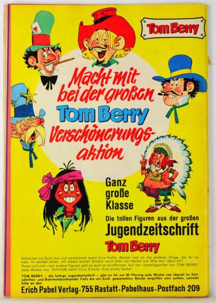 Tom Berry Sonderband 1 1969 - Z: 2 - Pabel Verlag