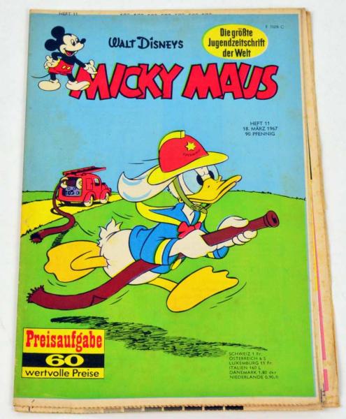 RARITÄT Micky Maus Heft 11 1967 - Verlagsseitig noch UNGESCHNITTEN  Ehapa Verlag