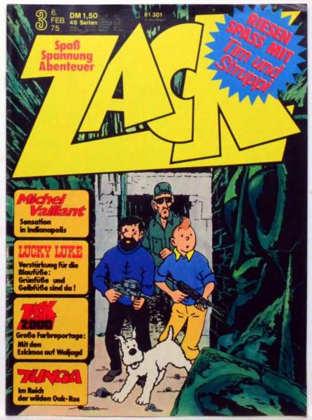 ZACK - Heft 3 / 1975 - Z: 1 mit Tim und Struppi / Koralle Verlag