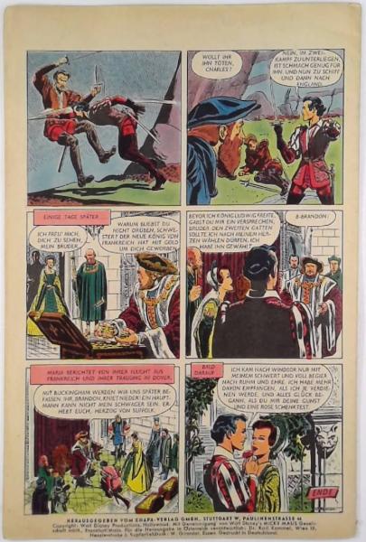 Walt Disney - Das Schwert und die Rose - Originalheft von 1954 - Ehapa Verlag