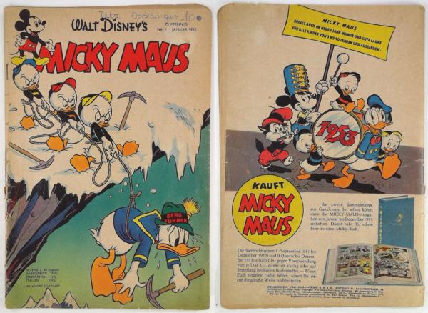 Micky Maus Heft 1 von 1953 - Original, kein Nachdruck - Z: 3 - Ehapa