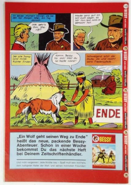 Bessy Originalheft Heft 145 mit Poster, Z: 1-2 , Bastei - Willy Vandersteen