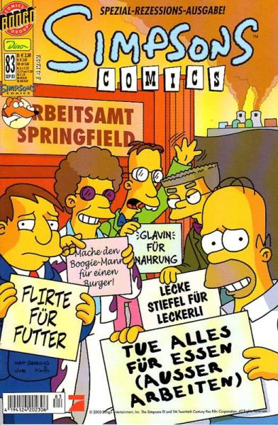 Simpsons Comics, Heft Nr. 83 von 9 / 2003, Dino, TOP