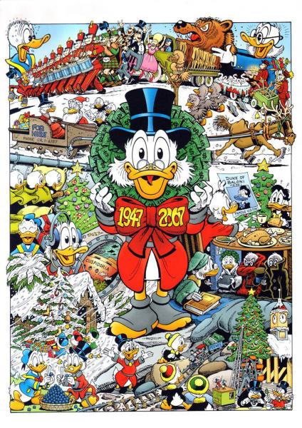 DON ROSA Druck Weihnachten mit Onkel DAGOBERT