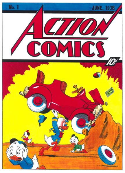 DON ROSA Parodie Druck / parody print ACTION COMICS cover #1