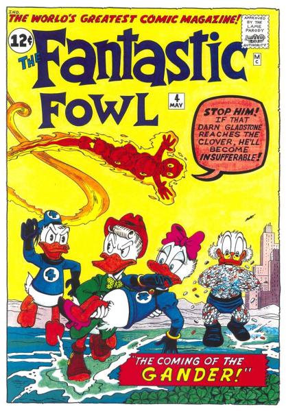 DON ROSA Parodie Druck / parody print FANTASTIC FOUR #4 / FANTASTIC FOWL