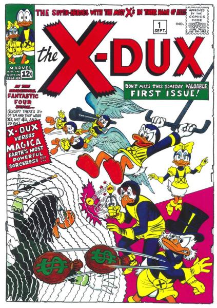 DON ROSA Parodie Druck / parody print X-MEN #1 / X-DUX Cover