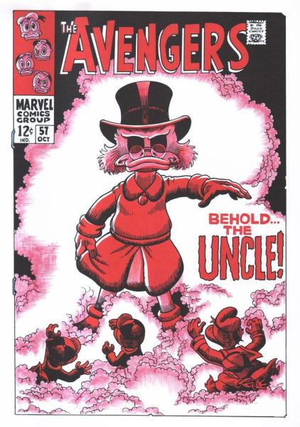 DON ROSA Parodie Druck / parody print AVENGERS 57 Cover