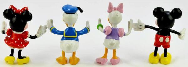 4 Disney Biege-Figuren - Donald, Daisy, Micky, Mini - Applaus