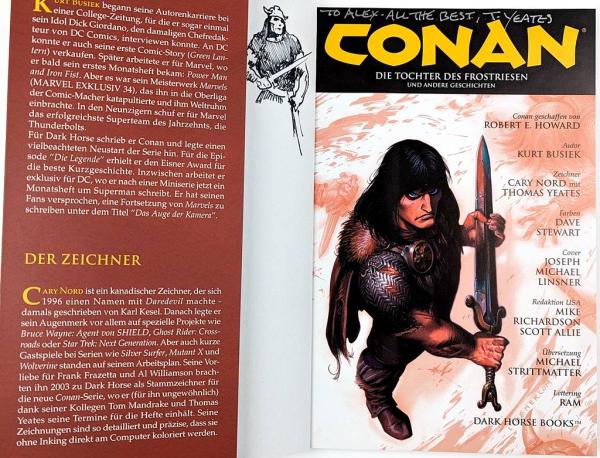 CONAN Band 1 - Die Tochter des Frostriesen - signiert von Yeates - Panini