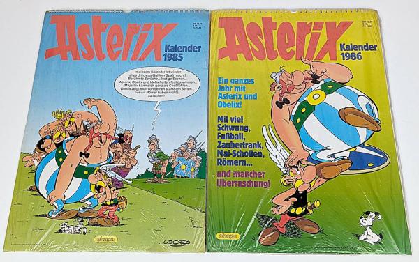 80er Jahre Asterix Kalender, z.T. OVP - zur Auswahl