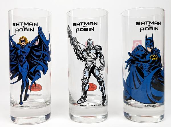 3x Batman & Robin Trinkglas - Batman, Batgirl & Mr.Freeze