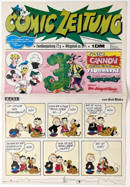 Walt Disney Comic Zeitung 3/1974 Z:1 Ehapa Verlag - RAR!