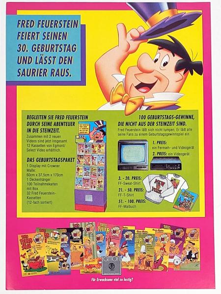 Fred Feuerstein - 1980er Werbeflyer A4 - Hanna-Barbera Productions