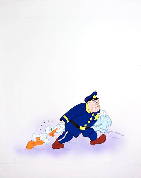 Disney-Originalzeichnung: Eine Ente wie du und ich 1984 Donald und Polizist