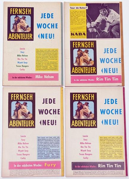 4x Fernseh Abenteuer Sammelband 1-3 + 9 - Lassie, Fury, Rin Tintin - Tessloff