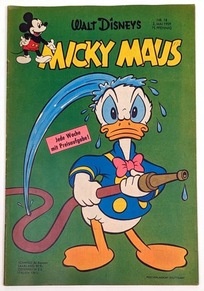 Micky Maus Originalheft 18 von 1959 - Z:1-/1-2, Ehapa Verlag