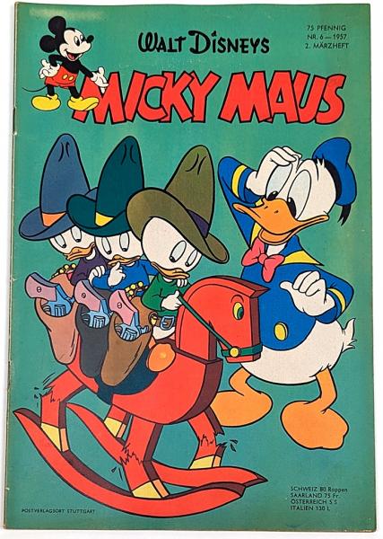 Micky Maus Originalheft 6 von 1957 - Z:1-/1-2, Ehapa Verlag