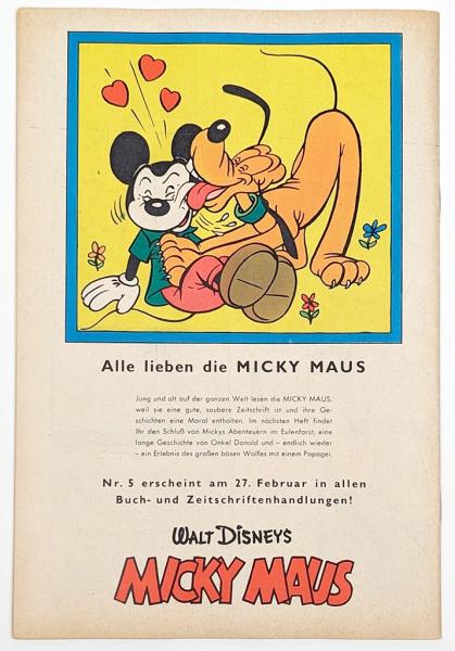 Micky Maus Originalheft 4 von 1957 - Z:1-/1-2, Ehapa Verlag