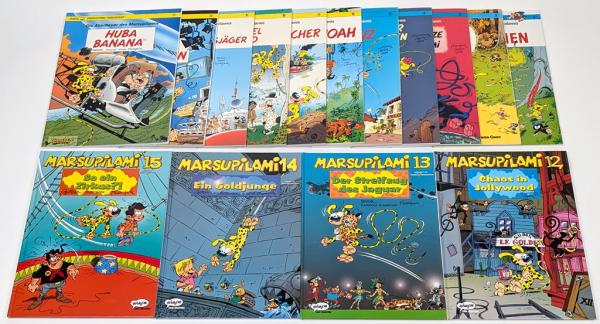 Marsupilami Comics Band 1-15 komplett, 1. Auflage - Carlsen & Ehapa